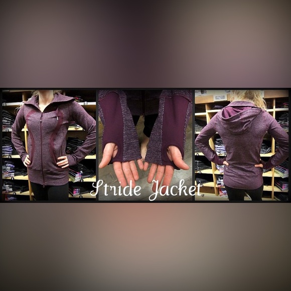 Lululemon Stride Jacket Mini Check Pique Plum Size 10 - Picture 14 of 16